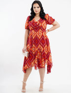 Vestido Midi Chiffon Barra Assimetrica Vinho