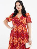Vestido Midi Chiffon Barra Assimetrica Vinho