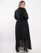 Vestido Longo Chiffon Yoryu Lurex Preto