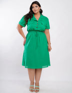 Vestido Curto Cambraia Cintura Com Elástico Verde
