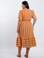 Vestido Midi Algodão Bordado Terra