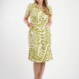 Vestido Midi Alfaiataria Estampado Verde