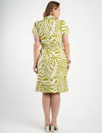 Vestido Midi Alfaiataria Estampado Verde