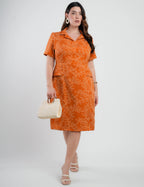 Vestido Curto Alfaiataria Estampado Tubinho Terra