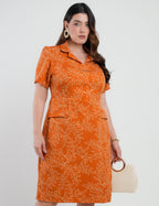 Vestido Curto Alfaiataria Estampado Tubinho Terra