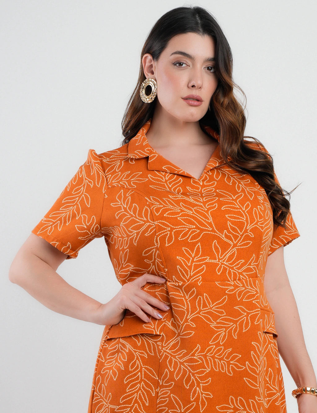 Vestido Curto Alfaiataria Estampado Tubinho Terra