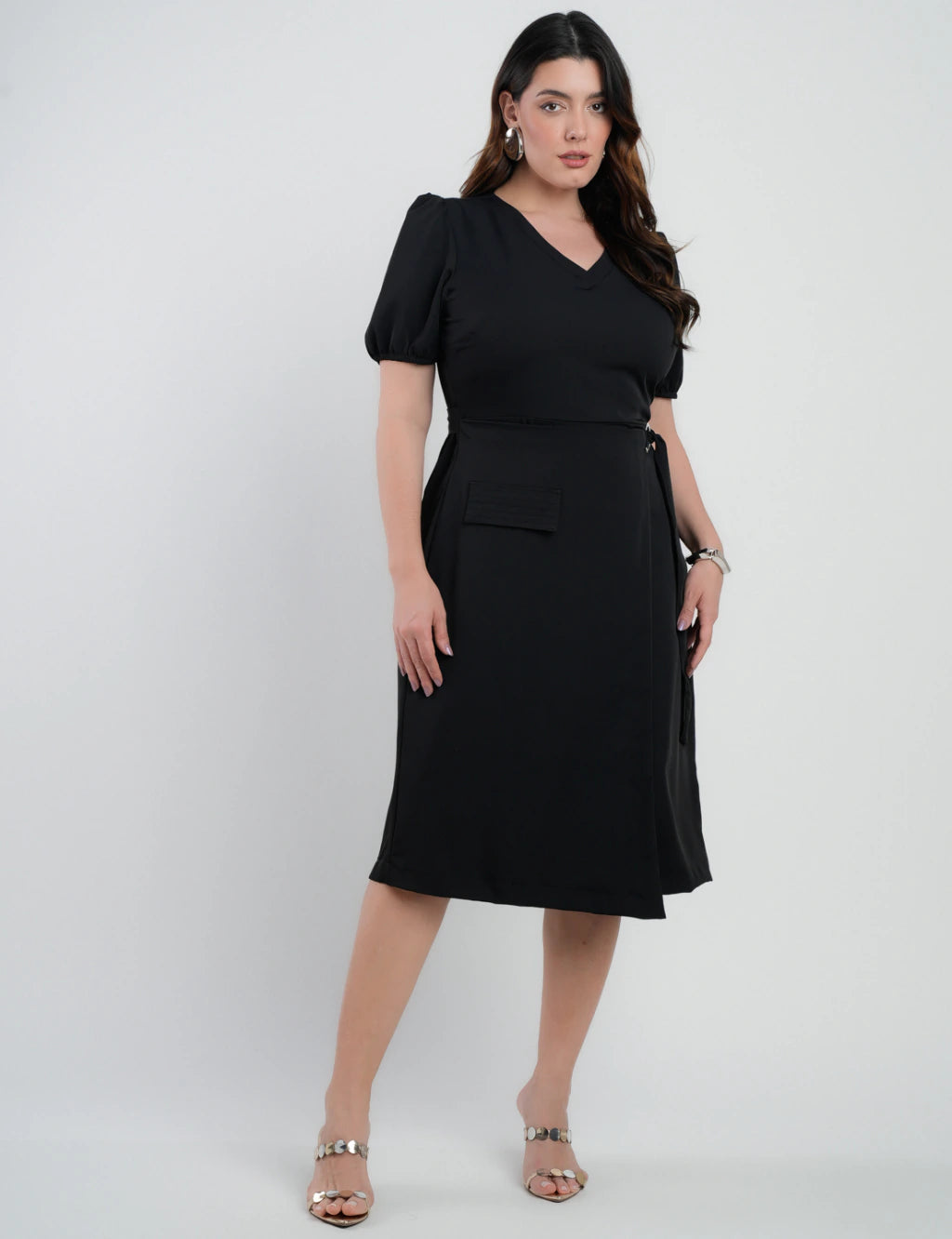 Vestido Midi Two Way Amarração Com Argola Preto