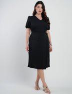 Vestido Midi Two Way Amarração Com Argola Preto