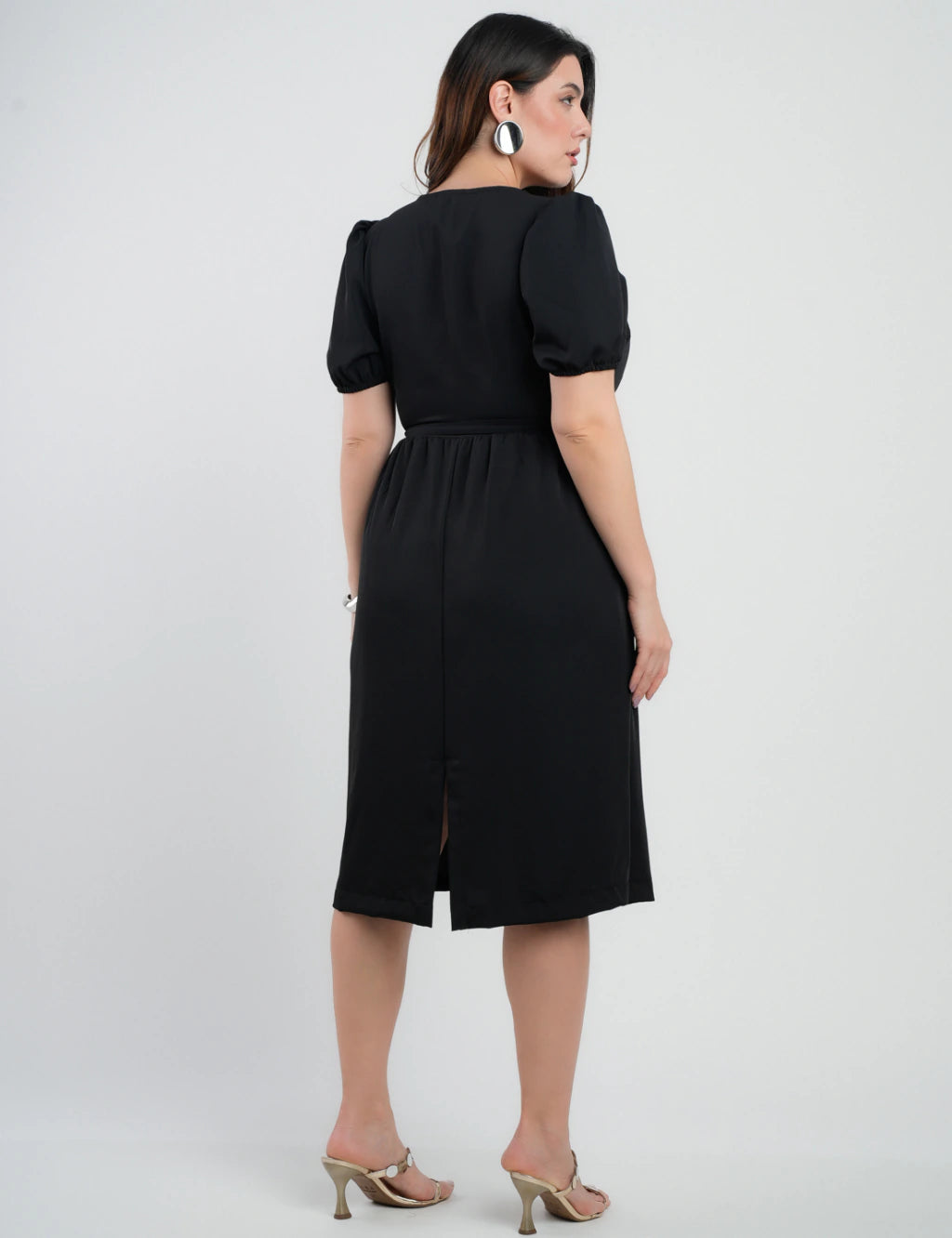 Vestido Midi Two Way Amarração Com Argola Preto