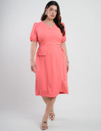 Vestido Midi Two Way Amarração Com Argola Salmão