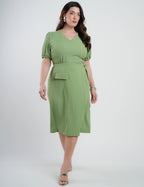 Vestido Midi Two Way Amarração Com Argola Verde