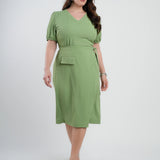 Vestido Midi Two Way Amarração Com Argola Verde