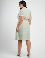 Vestido Midi Limen Com Cinto Verde
