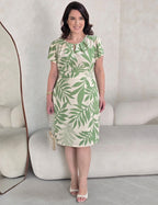 Vestido Midi Linho Estampado Verde