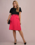 Vestido Midi Bicolor Pink