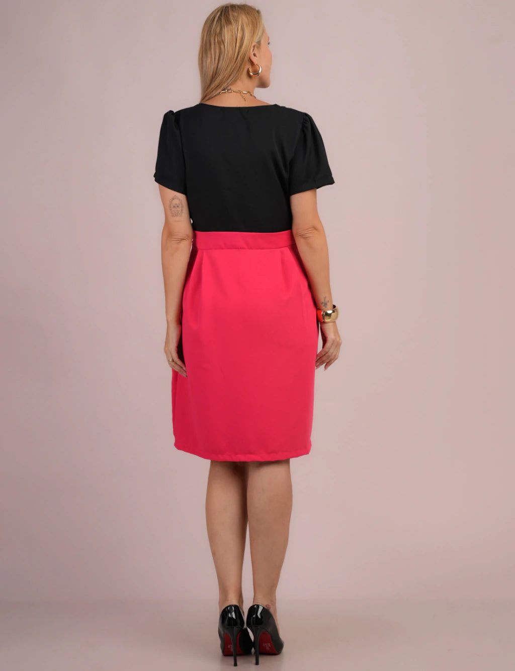 Vestido Midi Bicolor Pink