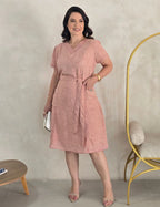 Vestido Midi Limen Com Pesponto Vermelho