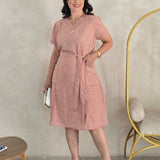 Vestido Midi Limen Com Pesponto Vermelho