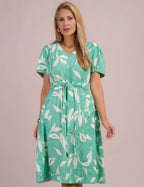 Vestido Midi Alfaiataria Estampado Verde