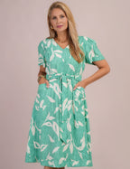 Vestido Midi Alfaiataria Estampado Verde