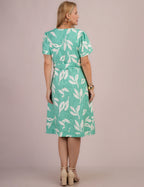 Vestido Midi Alfaiataria Estampado Verde