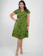 Vestido Curto Alfaiataria Estampado Verde