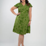 Vestido Curto Alfaiataria Estampado Verde