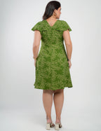Vestido Curto Alfaiataria Estampado Verde