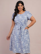 Vestido Curto Alfaiataria Com Textura Bolso Azul