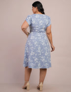 Vestido Curto Alfaiataria Com Textura Bolso Azul