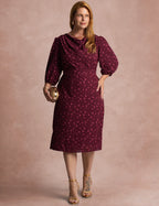 Vestido Midi Gola Boba Vinho