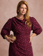 Vestido Midi Gola Boba Vinho