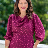 Vestido Midi Gola Boba Vinho