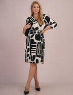 Vestido Midi Estampado Preto