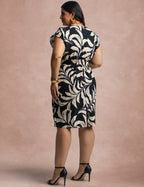 Vestido Midi Estampado Preto