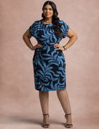Vestido Midi Estampado Marinho
