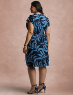 Vestido Midi Estampado Marinho
