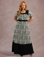 Vestido Longo Bordado Preto