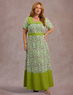 Vestido Longo Bordado Verde