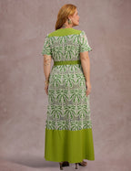 Vestido Longo Bordado Verde