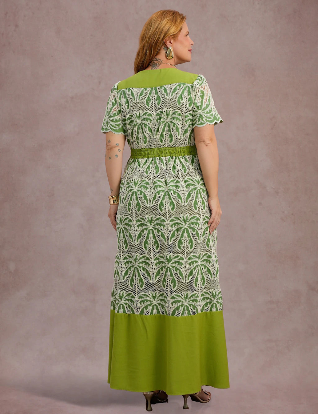 Vestido Longo Bordado Verde