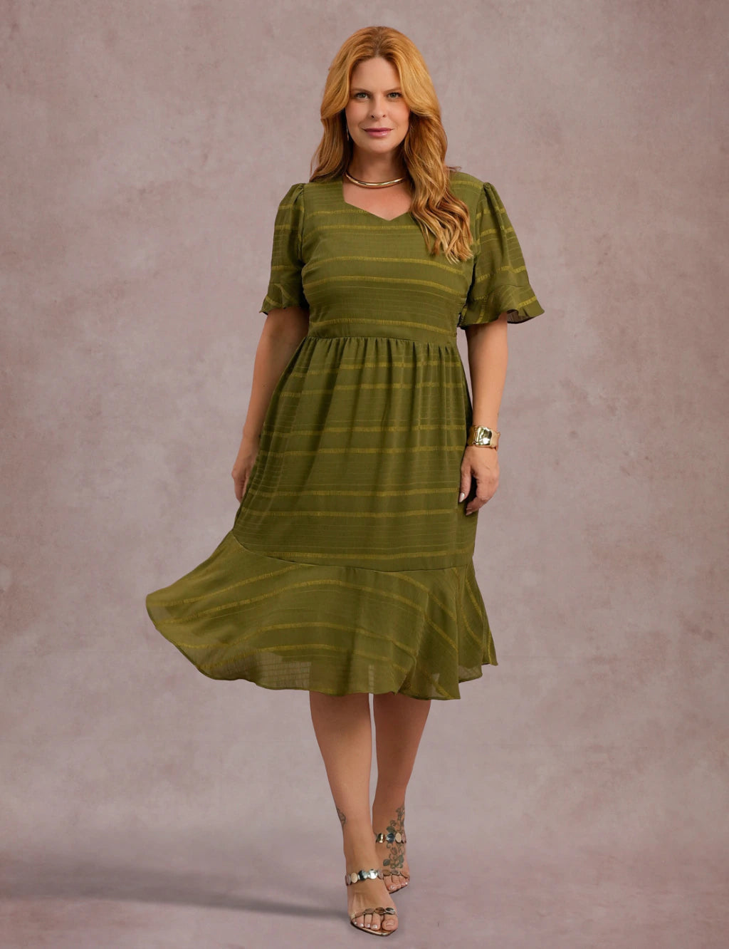 Vestido Curto Decote Princesa Verde