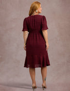 Vestido Curto Decote Princesa Vinho