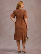 Vestido Curto Decote Princesa Marrom