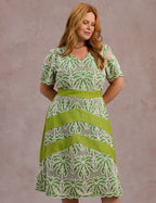 Vestido Midi Com Borbado Verde