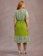 Vestido Midi Com Borbado Verde