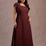 Vestido longo Cruzado Na Blusa Vinho