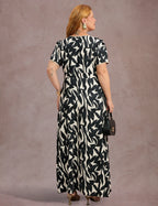 Vestido Longo Estampado Bege