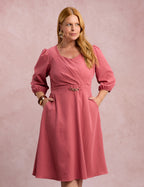 Vestido Midi Com Fivela Na Pala Rosé