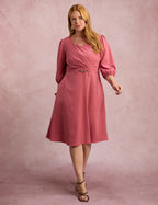 Vestido Midi Com Fivela Na Pala Rosé